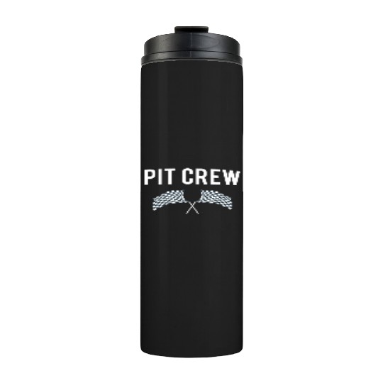 Pit Crew Car Enthusiast Race Track or Drag Strip Design Thermal Tumblers