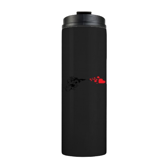 Graffiti Military Rifle Shooting Out Hearts Artsy Thermal Tumblers
