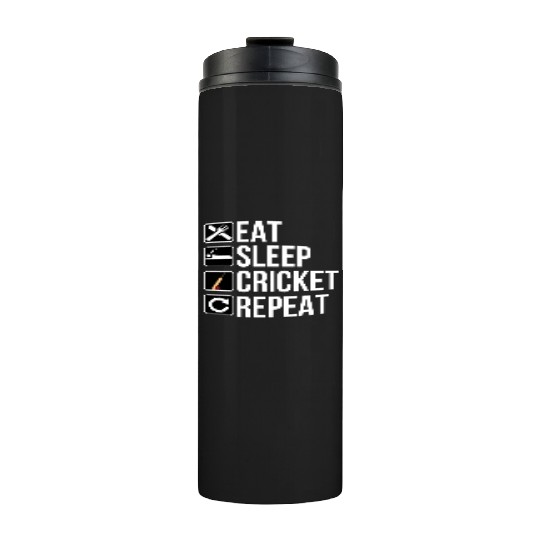 Cricket Player Gift - Eat Sleep Cricket Repeat Thermal Tumblers