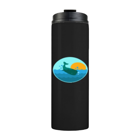 Whale Jump Sunrise Ocean Window - Gift Idea Thermal Tumblers