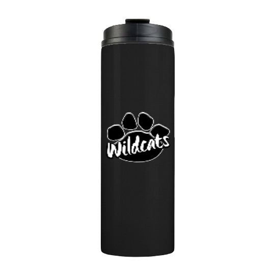 Wildcats Paw Print Mascot School Pride Thermal Tumblers