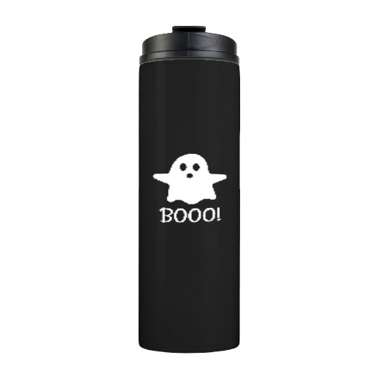 boo ghost halloween scary fear Thermal Tumblers