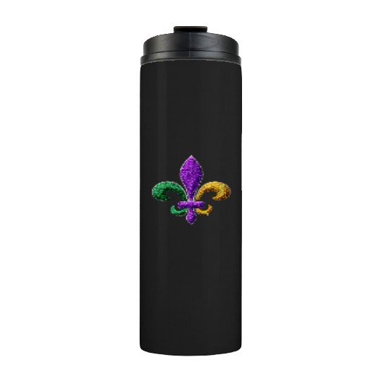 Mardi Gras New Orleans SaintsFleur De Lis Bling Thermal Tumblers