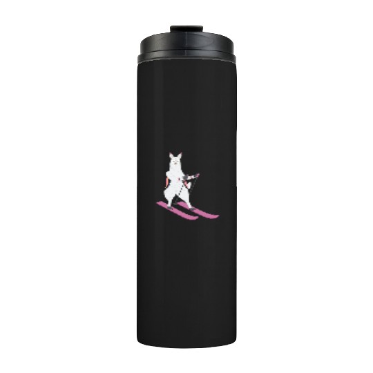 Cute Alpaca Llama Skiing Ski Snowboard Sport Gift Thermal Tumblers