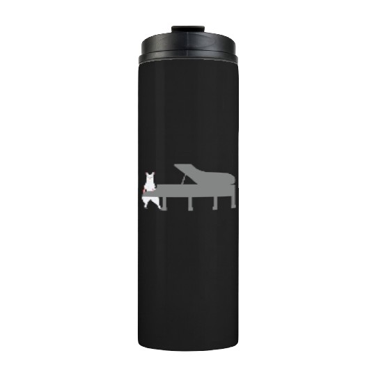 Cute Alpaca Llama Playing Piano Musician Gift Thermal Tumblers