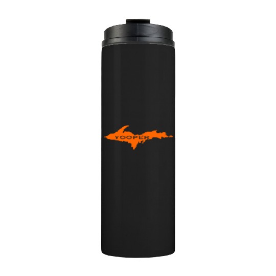 Yooper Hunter Blaze Orange Michigan UP design Thermal Tumblers