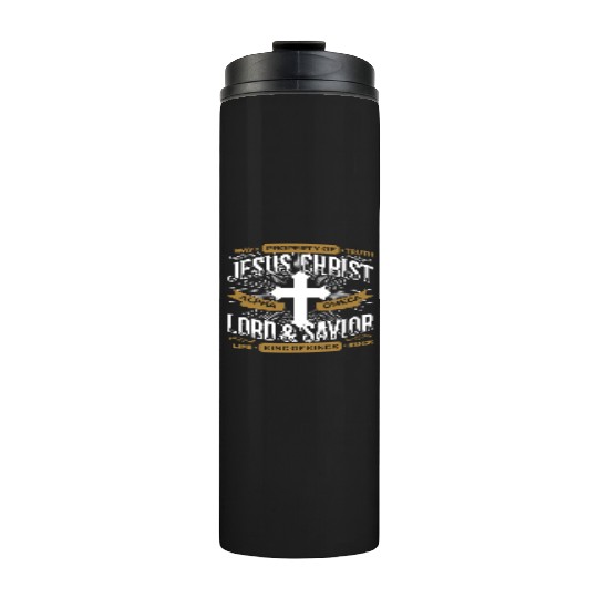 way property of truth jesus christ alpha omega lor Thermal Tumblers