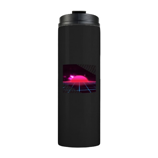 Sundown sunrise Scenery in a Retro 80s 90s Grid Thermal Tumblers