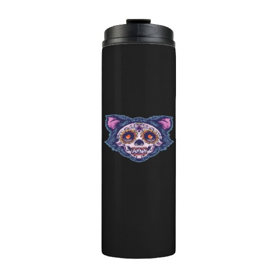 Mexican skull cat Thermal Tumblers