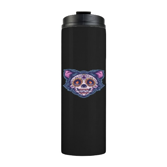 Mexican skull cat Thermal Tumblers
