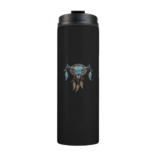 Womens Street Style Bull Skull Rodeo Thermal Tumblers