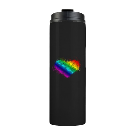 Rainbow Heart Vintage <3 Thermal Tumblers
