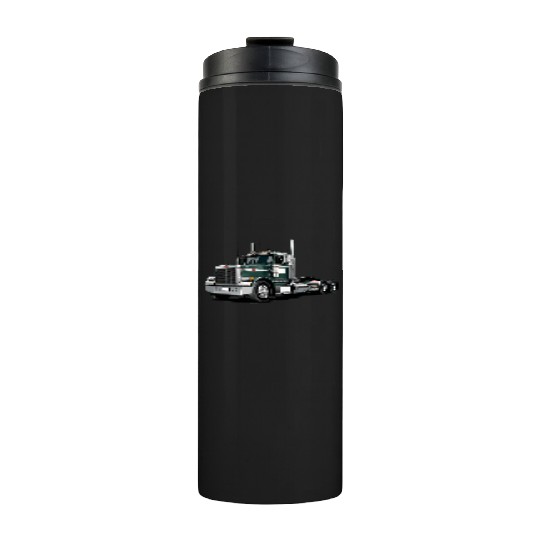 Green Semi Truck Thermal Tumblers