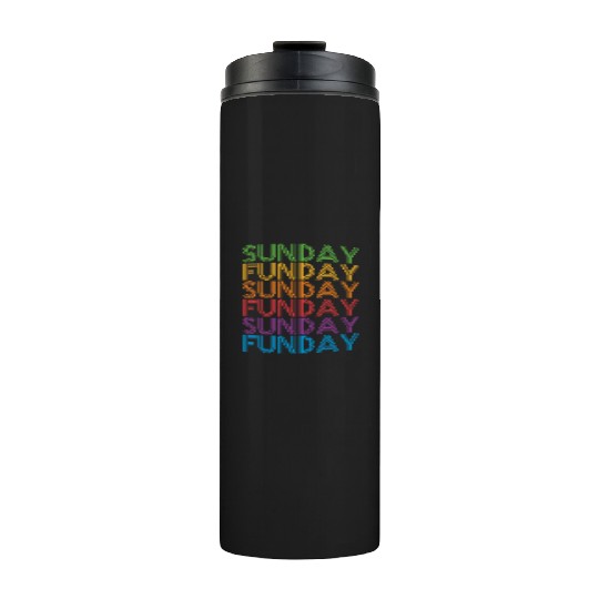 Sunday Funday Vintage Rainbow Thermal Tumblers