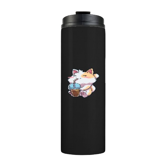 Cat Bubble Tea Anime Thermal Tumblers