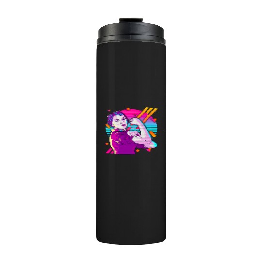 Rosie The Riveter Vaporwave Thermal Tumblers