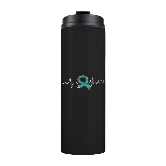 Heart beat- Ovarian Cancer Awareness Thermal Tumblers