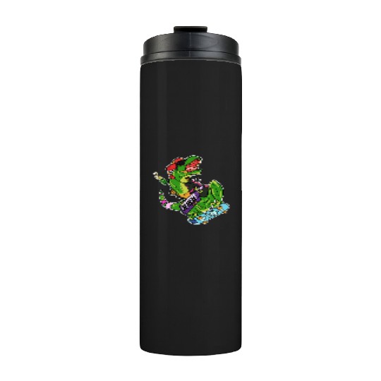 T-Rex Skateboard Cool Dinosaur Fan Gift Thermal Tumblers