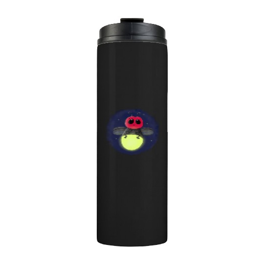 Cute lightning bug firefly cartoon illustration Thermal Tumblers