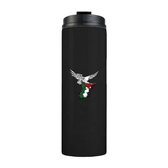 Free Palestine Palestinian Flag Bird Eagle Palesti Thermal Tumblers