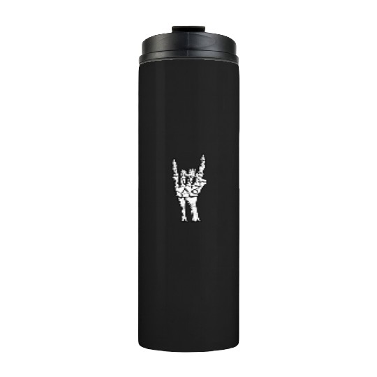 Skeleton Hand Devil Horns Hand Sign Halloween Gift Thermal Tumblers