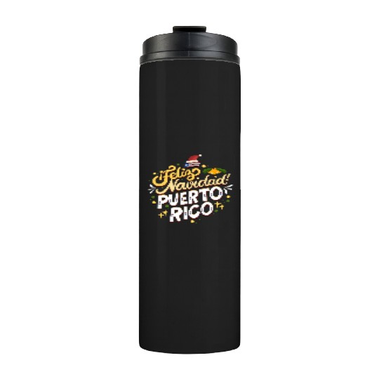 Feliz Navidad Puerto Rico - Merry Christmas Thermal Tumblers