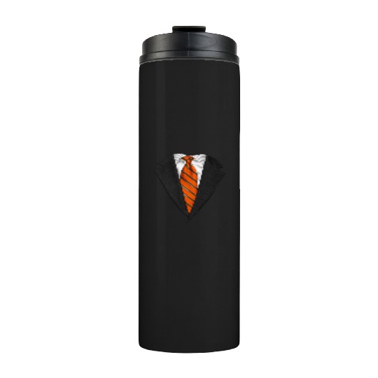 Orange Suit Up! Realistic Suit & Tie Casual Graphi Thermal Tumblers