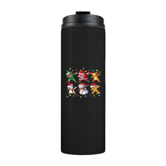 Dabbing Santa Elf Friends Christmas Kids Boys Thermal Tumblers