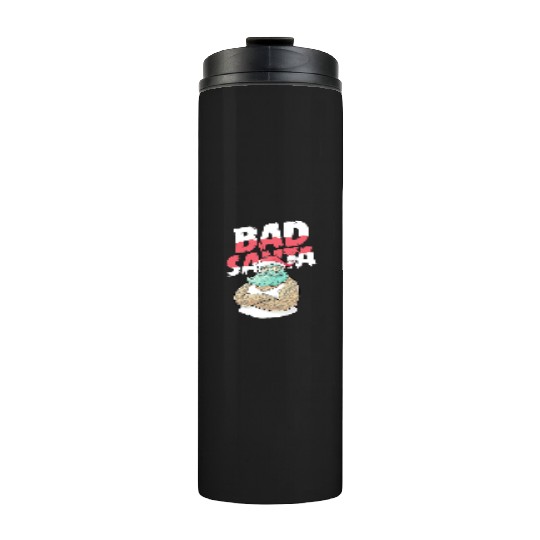 Bad Santa Claus Christmas Tattoo Thermal Tumblers