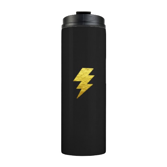 Lightning Bolt Thermal Tumblers Gold Printed Top
