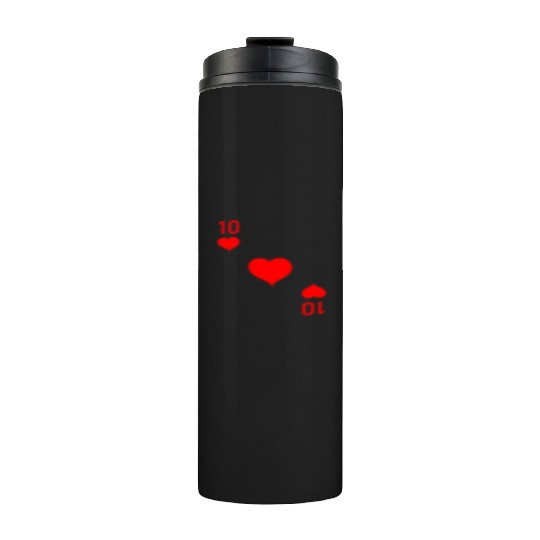 Heart 10 Ten Card Poker Carnival Thermal Tumblers