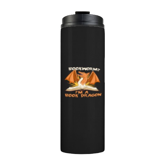 Book Dragon Design for a Fantasy Book Lover Thermal Tumblers
