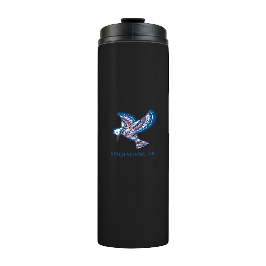 Native American Utqiagvik Kingfisher Bird Alaska Thermal Tumblers