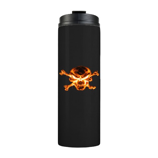 flaming skull Thermal Tumblers