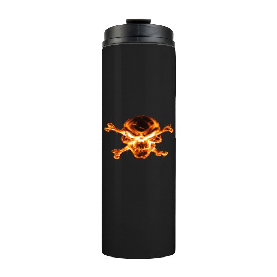 flaming skull Thermal Tumblers