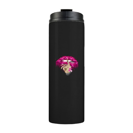 Just Beat It Cancer Mouth Breast Cancer Thermal Tumblers