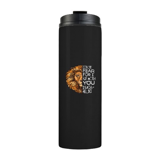 Christian Religious Bible Verse Sayings Lion Fear Thermal Tumblers