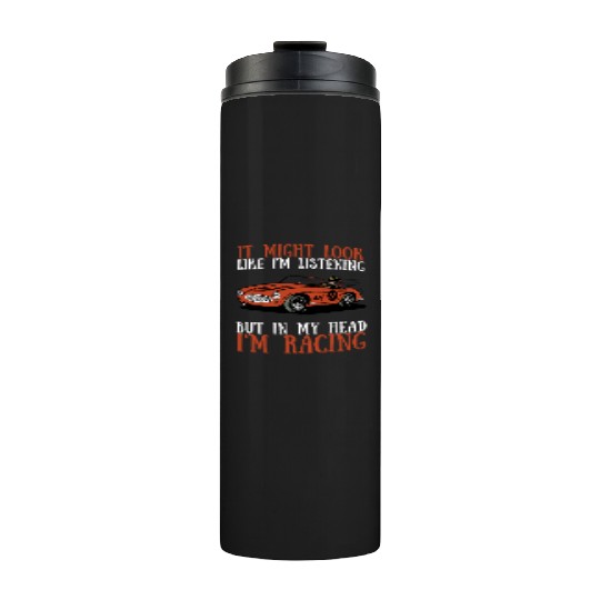 Racing Race Car Driver And Muscle Car Thermal Tumblers