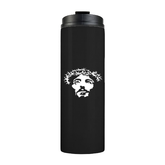 Jesus crown of thorns stencil Thermal Tumblers