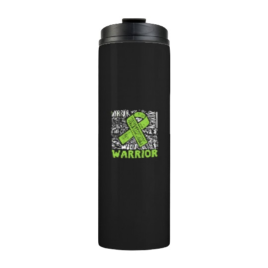 Non-Hodgkins Lymphoma Warrior Lime Green Awareness Thermal Tumblers
