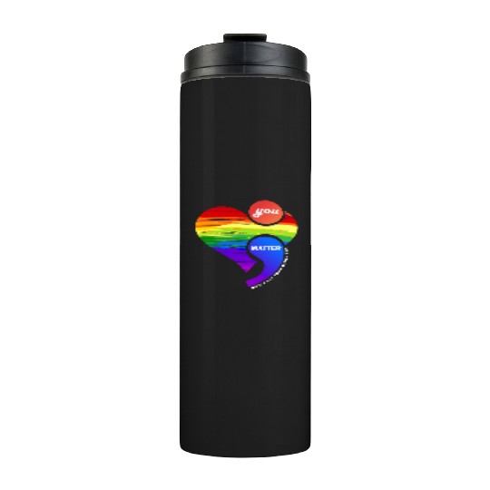 Rainbow Heart Semicolon You Matter Thermal Tumblers