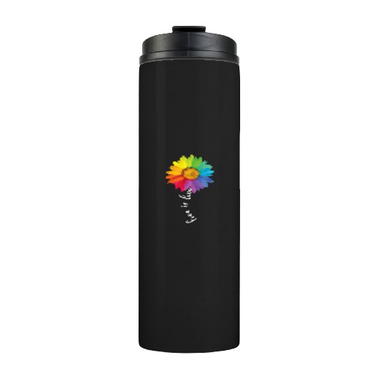 Love Is Love Rainbow Sunflower LGBT Gay Lesbian Thermal Tumblers