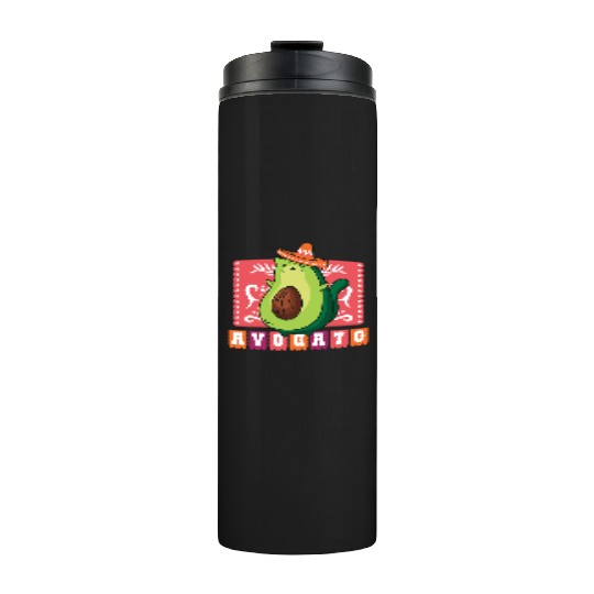 AVOGATO " AVOCADO CAT MEXICAN " Thermal Tumblers