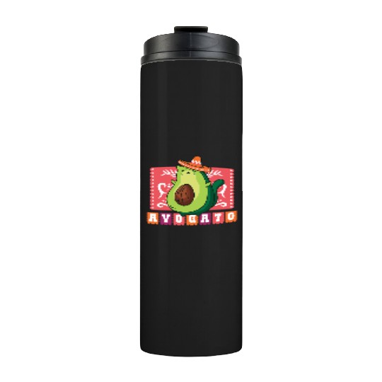 AVOGATO " AVOCADO CAT MEXICAN " Thermal Tumblers