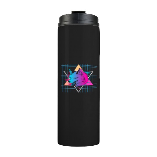 Japan Vaporwave Wolf Thermal Tumblers