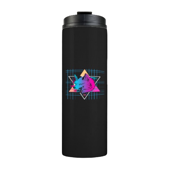 Japan Vaporwave Wolf Thermal Tumblers