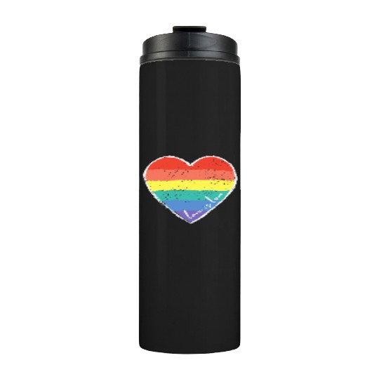 Love Is Love Rainbow Heart Thermal Tumblers