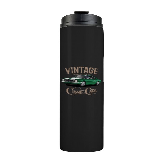 Vintage Green Camaro Classic Car Thermal Tumblers