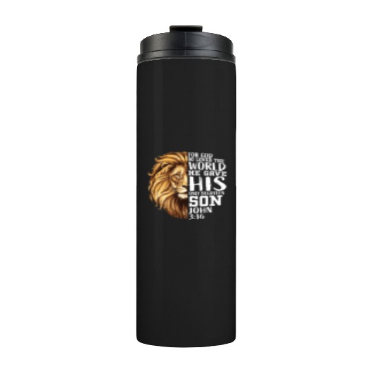 Christian Religious Gifts Men Him Lion Judah Verse Thermal Tumblers