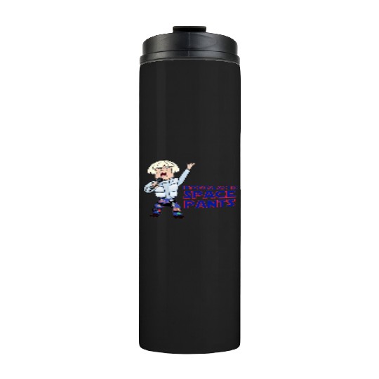 funny Saturday night space pants logo Thermal Tumblers